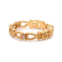 Load image into Gallery viewer, Gucci 18ct Yellow Gold Flora Diamond Ring 0.06ct 2.89g
