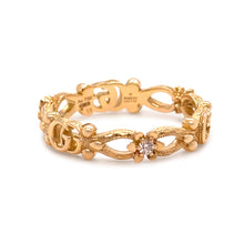 Load image into Gallery viewer, Gucci 18ct Yellow Gold Flora Diamond Ring 0.06ct 2.89g