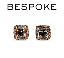 Load image into Gallery viewer, 10ct Rose Gold Morganite and Diamond Halo Earrings 0.50ct 2.73g
