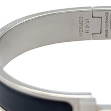 Load image into Gallery viewer, Hermès Clic H Bracelet Palladium-Plated Black