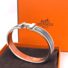 Load image into Gallery viewer, Hermès Clic H Bracelet Palladium-Plated Black