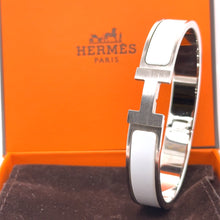 Load image into Gallery viewer, Hermès Clic H Bracelet Palladium-Plated White