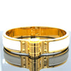 Hermes Yellow Gold Hinged Bracelet - White