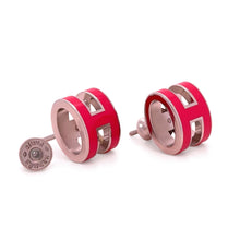 Load image into Gallery viewer, Hermès Mini Pop Pink H Palladium-Plated Earrings 5.52g