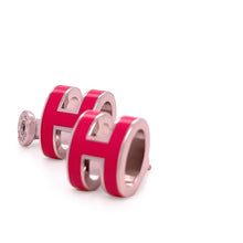 Load image into Gallery viewer, Hermès Mini Pop Pink H Palladium-Plated Earrings 5.52g