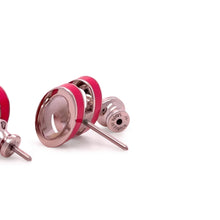 Load image into Gallery viewer, Hermès Mini Pop Pink H Palladium-Plated Earrings 5.52g