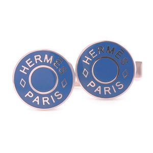 Hermès Licol 2 Bleu Sapphire Cufflinks 9.78g