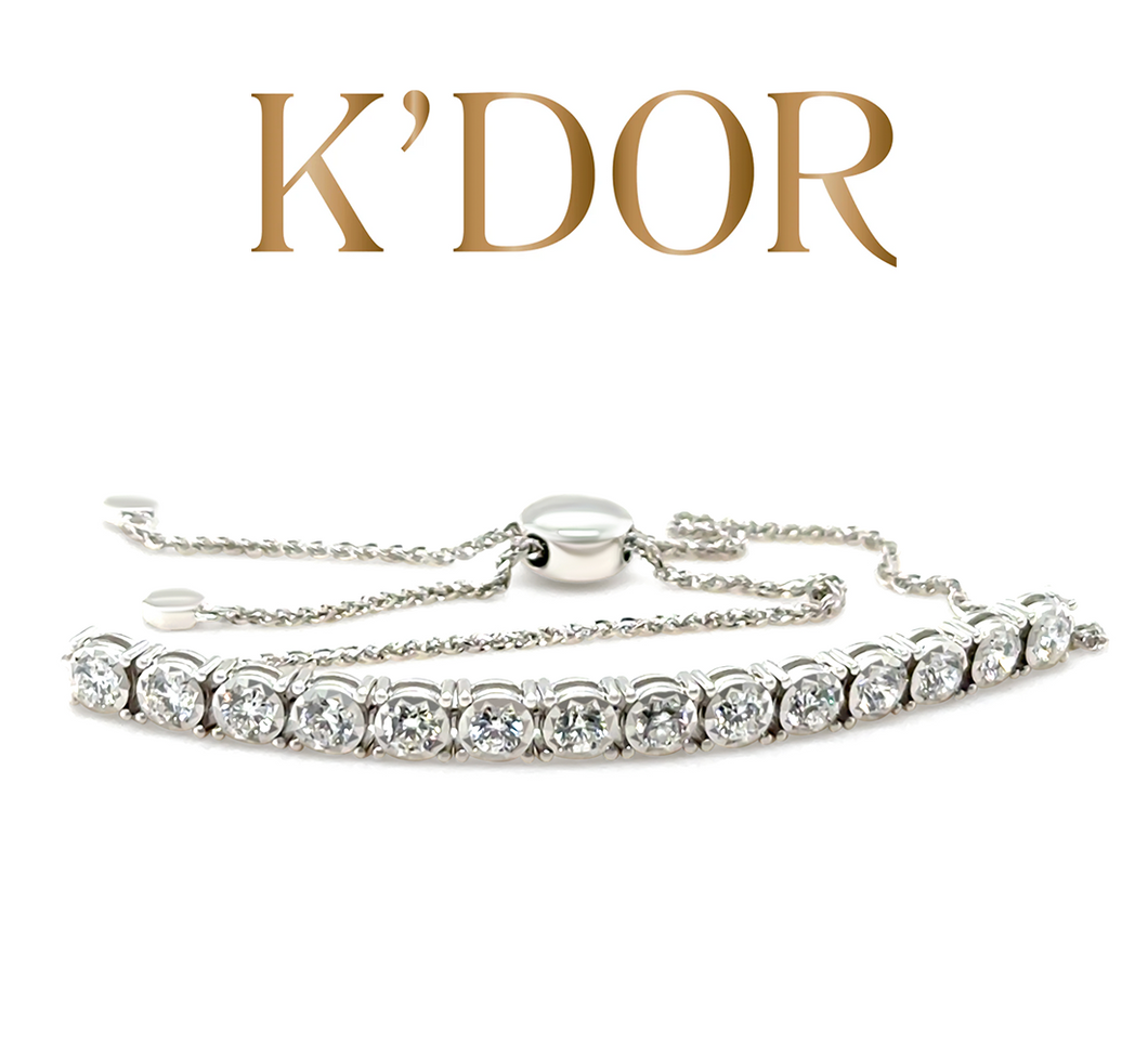 House of K Dor 18ct Gold Diamond Tennis Tassel Bracelet – 1.32ct