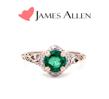 Load image into Gallery viewer, James Allen 18ct White Gold Emerald &amp; Diamond Ring 1.47ct 4.19g