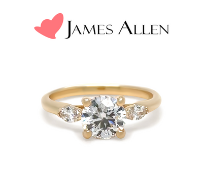James Allen 14ct Yellow Gold Three-Stone Lab Diamond Ring 0.95ct 2.36g