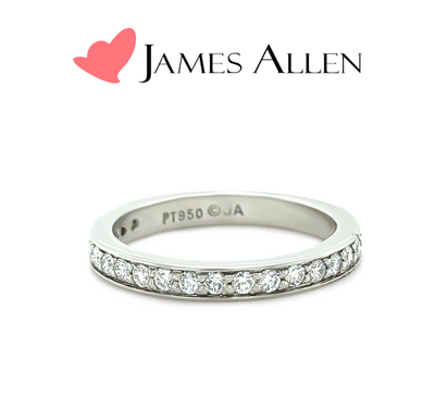 James Allen Platinum Pave Diamond Wedding Band 0.42ct 4.48g