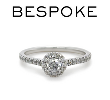 Load image into Gallery viewer, 14ct White Gold Diamond Bridal Halo Ring 0.73ct