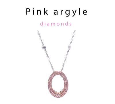 Pink argyle diamonds 18ct Rose & White Gold Diamond O Pendant 1.53ct