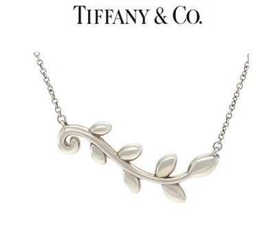 Tiffany & Co. Silver Paloma Picasso Olive Leaf Vine Necklace 3.08g
