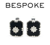 14ct White Gold Onyx & Diamond Earrings 7.66ct 6.9g