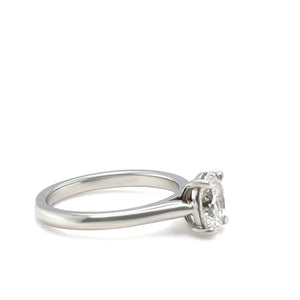 GIA Platinum Oval Brilliant Cut Diamond Solitaire Ring 0.80ct 4.08g