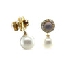 Paspaley 18ct Yellow Gold Muse Pearl, Rose Quartz & Diamond Earrings 0.64ct 15.27g