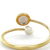 Paspaley 18ct Yellow Gold Muse Pearl & Diamond Bangle 2.18ct 42.85g