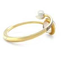 Load image into Gallery viewer, Paspaley 18ct Yellow Gold Muse Pearl &amp; Diamond Bangle 2.18ct 42.85g