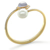 Paspaley 18ct Yellow Gold Muse Pearl & Diamond Bangle 2.18ct 42.85g