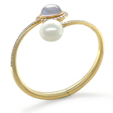 Load image into Gallery viewer, Paspaley 18ct Yellow Gold Muse Pearl &amp; Diamond Bangle 2.18ct 42.85g