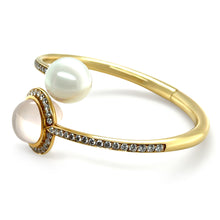 Load image into Gallery viewer, Paspaley 18ct Yellow Gold Muse Pearl &amp; Diamond Bangle 2.18ct 42.85g