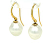 Paspaley 18ct Yellow Gold Australian South Sea Pearl Shepherd Hook Earrings 5.4g