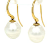 Paspaley 18ct Yellow Gold Australian South Sea Pearl Shepherd Hook Earrings 5.4g