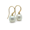 Paspaley 18ct Yellow Gold Keel Edge South Sea Pearl Earrings 10-11mm 6.64g