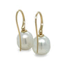 Paspaley 18ct Yellow Gold Keel Edge South Sea Pearl Earrings 10-11mm 6.64g