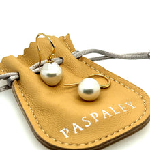 Load image into Gallery viewer, Paspaley 18ct Yellow Gold Australian South Sea Pearl Shepherd Hook Earrings 5.4g