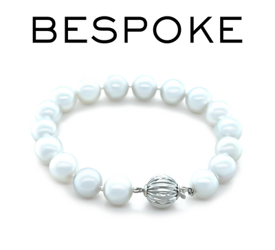 14ct White Gold South Sea Cultured Pearl Knotted Bracelet