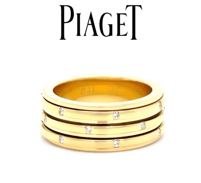 Piaget Possession 18ct Yellow Gold Diamond Spinning Ring 0.11ct 12.15g