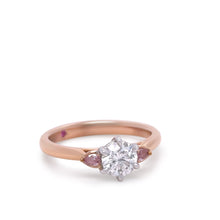 Load image into Gallery viewer, Pink argyle diamond 18ct White &amp; Rose Gold Trilogy Ring 0.79ct