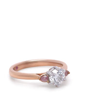 Load image into Gallery viewer, Pink argyle diamond 18ct White &amp; Rose Gold Trilogy Ring 0.79ct