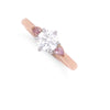 Pink argyle diamond 18ct White & Rose Gold Trilogy Ring 0.79ct