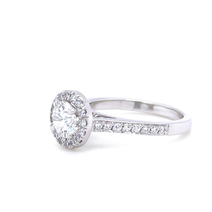Platinum & 18ct White Gold Diamond Engagement and Wedding Ring Set 1.16ct
