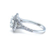 GIA 18ct White Gold Emerald Cut Diamond Halo Ring 2.15ct 5.20g