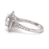 GIA 18ct White Gold Emerald Cut Diamond Halo Ring 2.15ct 5.20g