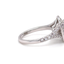 Load image into Gallery viewer, GIA 18ct White Gold Emerald Cut Diamond Halo Ring 2.15ct 5.20g