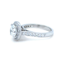 Load image into Gallery viewer, GIA Platinum Round Brilliant Cut Diamond Halo Ring 1.48ct 5.8g