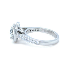 Load image into Gallery viewer, GIA Platinum Round Brilliant Cut Diamond Halo Ring 1.48ct 5.8g