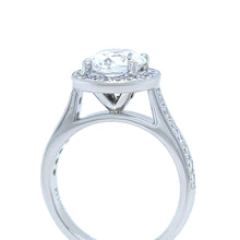 Load image into Gallery viewer, GIA Platinum Round Brilliant Cut Diamond Halo Ring 1.48ct 5.8g
