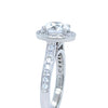 GIA Platinum Round Brilliant Cut Diamond Halo Ring 1.48ct 5.8g