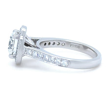 Load image into Gallery viewer, GIA Platinum Round Brilliant Cut Diamond Halo Ring 1.48ct 5.8g