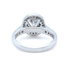 Load image into Gallery viewer, GIA Platinum Round Brilliant Cut Diamond Halo Ring 1.48ct 5.8g