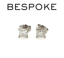 Load image into Gallery viewer, Bespoke Princess Cut Diamond Earrings 0.80ct
