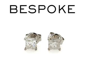 Bespoke Princess Cut Diamond Earrings 0.80ct