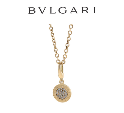 Bvlgari Rare 18ct Yellow Gold Pave Diamond Pendant with Chain 14.95g