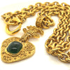 Chanel GP Vintage Gripoix CC Heart Brooch Necklace 90cm